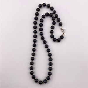 ($4) Black Beaded Necklace